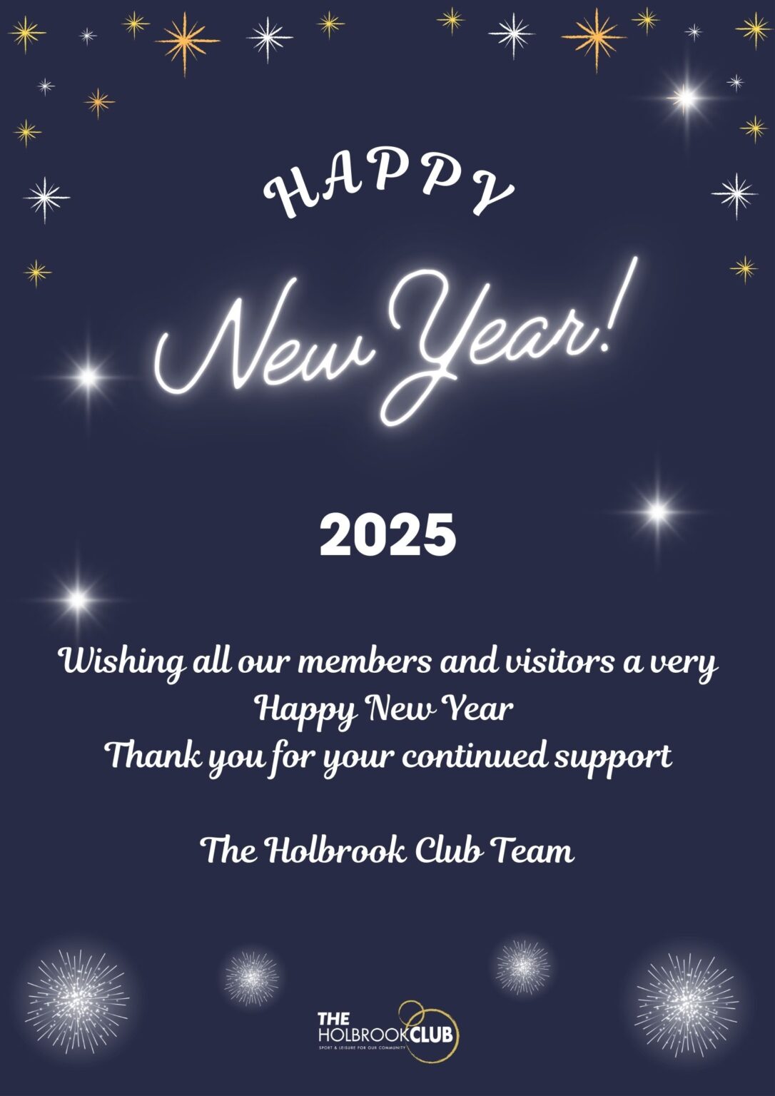 Happy New Year 2025 The Holbrook Club